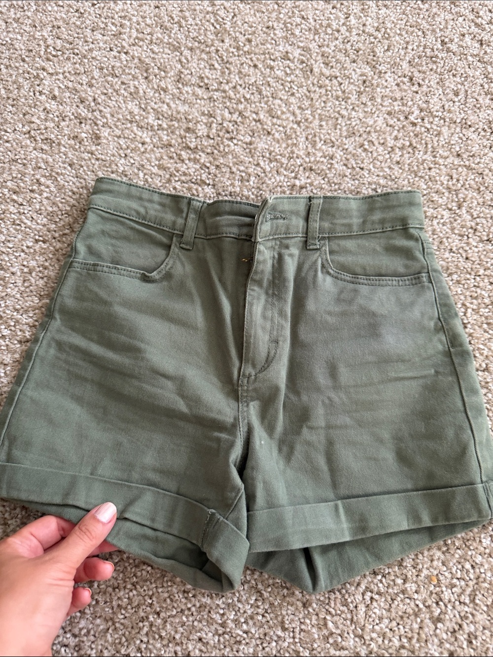 H&M High-Waist Olive Green Women’s Shorts